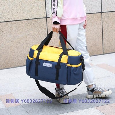 新款行李包手提男大容量折疊帆布學生住宿運動裝衣服的兜子旅行袋萬向輪行李袋-佳藝居