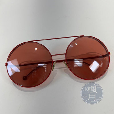 【一元起標05/29】FENDI 芬迪 紅色 圓框 F 墨鏡 眼鏡 精品配件 品牌配飾 造型搭配