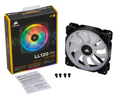 光華CUMA散熱精品*海盜船 Corsair LL120 RGB 12公分 PWM風扇 x1 雙RGB燈環~現貨