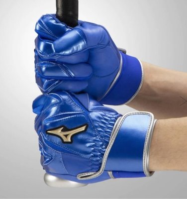 棒球世界日本進口全新 MIZUNO 美津濃 GE 1EJEA22027打擊手套特價亮藍配色