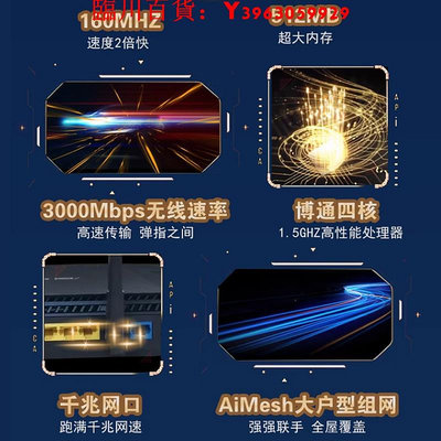 可開發票量大優惠華碩RT-AX58U6千兆家用高速游戲電競路由器AX3000組網mes