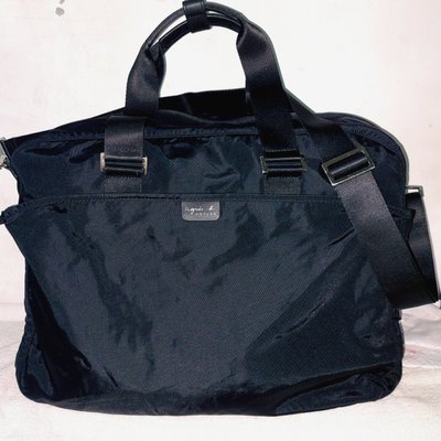 品牌 Agnes b 黑色手提包 肩背包 斜背包  旅行袋鎖頭