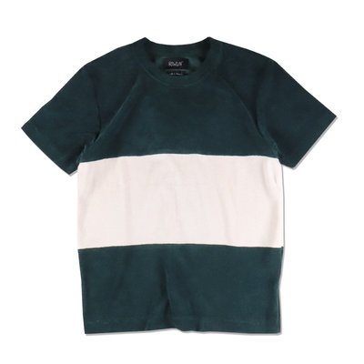 Freaky House-比利時Howlin毛巾面料拼接設計透氣舒適吸汗短袖T-Shirt綠白