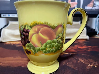 【二手】安斯麗Aynsley黃金果園高足馬克杯 回流瓷器 茶杯 咖啡杯【禪靜院】-1775