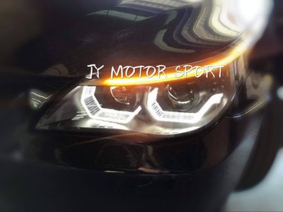 》傑暘國際車身部品《 挑戰你視覺享受  BMW E60 E61 鹵素燈泡版本 黑框 M5樣式 3D導光圈 上燈眉 魚眼 大燈