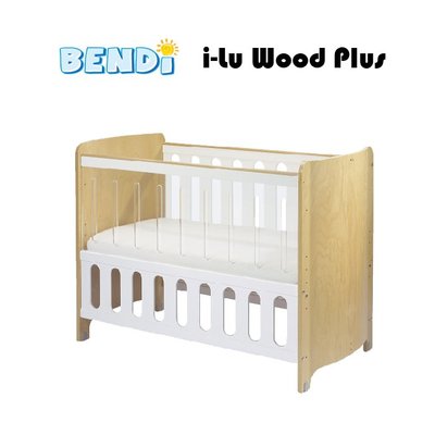 Bendi I-LU Wood 尊爵白中床（Plus優惠組）床架、水洗床墊、床圍、蚊帳組、單人短側欄
