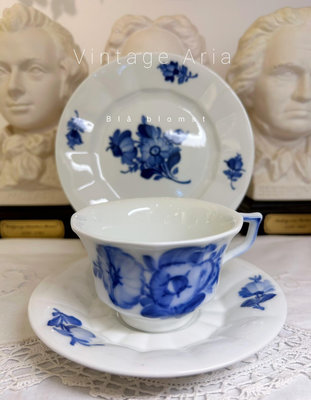【二手】丹麥皇家哥本哈根手繪藍花多邊140ml咖啡杯，紅茶杯 回流 收藏 中古瓷器 【天地通】-541