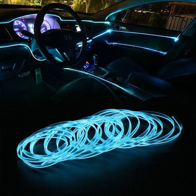 汽車LED氛圍燈 3米 5米 EL冷光線帶邊冷光片 裝飾燈 氣氛燈 改裝帶驅動器-DD220831