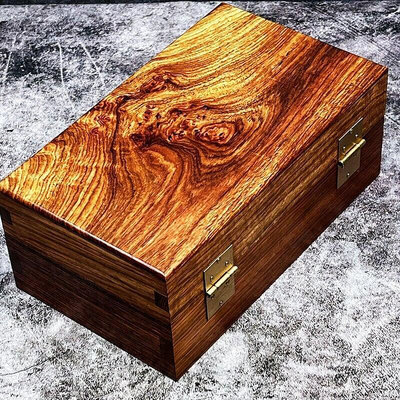 黃花梨原木料實木首飾盒收納盒超大容量文玩高檔木箱子