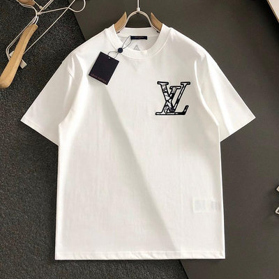 代購 法國精品Louis Vuitton LV 雲朵字母背後圖案刺繡短袖T恤 委託勞務服務 請先詢問