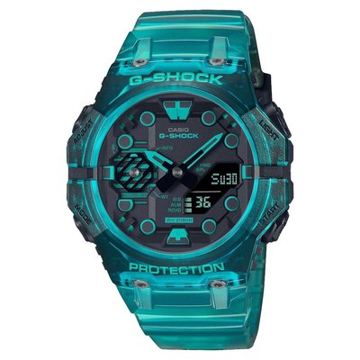 CASIO 卡西歐 G-SHOCK 藍牙 碳纖維核心防護構造雙顯手錶(GA-B001G-2A)綠