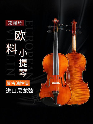梵阿玲V108實木虎紋歐料小提琴手工制作成人兒童入門考級演奏樂器