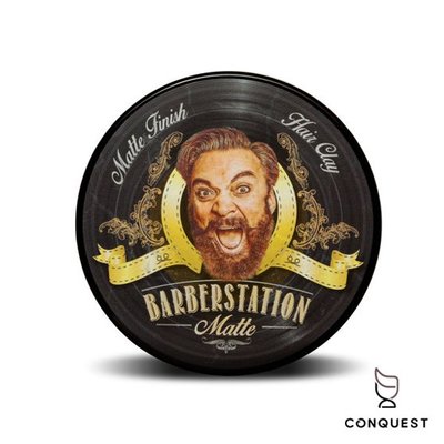【 CONQUEST 】Barberstation Matte 硬漢髮蠟 巴博士 髮霜 髮油 灰罐 4oz/120ml