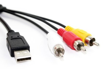 USB轉AV端子線 USB轉3RCA音視頻線音視頻線USB2.0 to 3RCA轉接頭1.5米