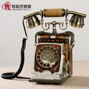 窩美創意個性電話機復古座機 家用仿古藝術裝飾時尚造型電話機