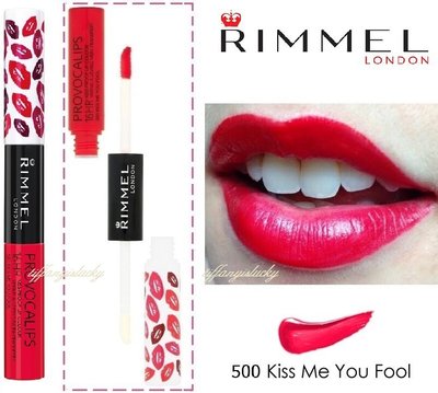 凱特摩絲最愛！英國倫敦百年品牌Rimmel London【16HR持久雙頭潤唇蜜】#500 艷紅色