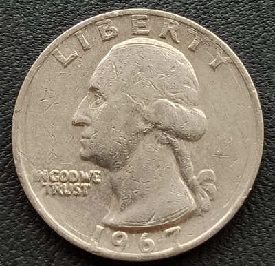 美國   華盛頓   1/4元   1967       鎳幣   1621