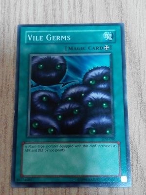 正版遊戲卡-LOB-090 Vile Germs-遊戲王-怪獸卡-遊戲王卡-
