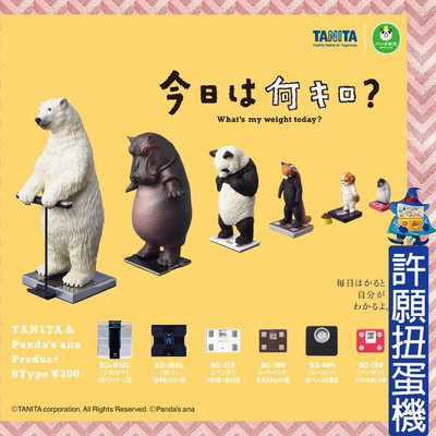 【許願扭蛋機】『現貨』 站上TANITA體重計的動物們 全5種 熊貓之穴 動物 公仔 體重計
