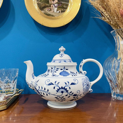 梅森Meissen藍洋蔥如意壺/茶壺