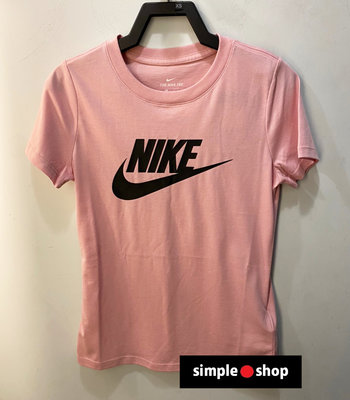 【Simple Shop】NIKE NSW 運動短袖 基本款 大勾 NIKE 短T 粉紅色 女款 BV6170-632