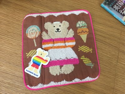 《日日雜貨》日本製 彩虹熊 小毛巾 手帕