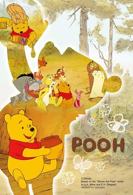 97-280 迷你透明塑膠70片日本進口拼圖．迪士尼 Winnie the Pooh 小熊維尼