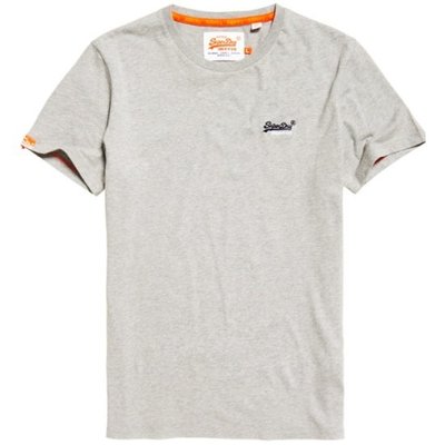 Superdry極度乾燥 男生短袖T素T 灰色素T 袖口電繡LOGO 圓領衫T恤 M10000NS1