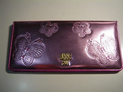 Anna Sui  桃紅亮麗長皮夾