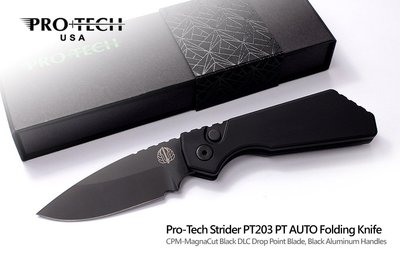 【angel 精品館 】Protech PT+ Strider Auto黑鋁柄自動側彈刀(MAGNACUT鋼)PT203