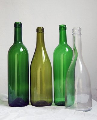 老玻璃瓶花器玻璃水瓶綠色玻璃工藝品擺飾品家飾品4只一次售【心生活美學】