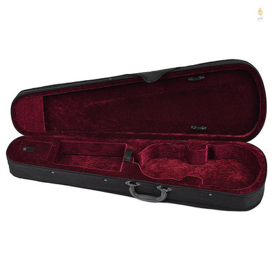 STRADIVARIUS  專業 4/4 全尺寸小提琴三角形箱盒硬超輕帶肩帶,適用於半徑小提琴酒紅色-淘米家居配件