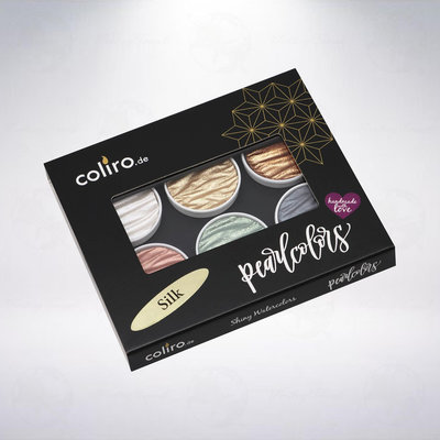 德國 Coliro Watercolor Palette 馬口鐵盒裝珠光水彩粉餅組: 絲光/Silk