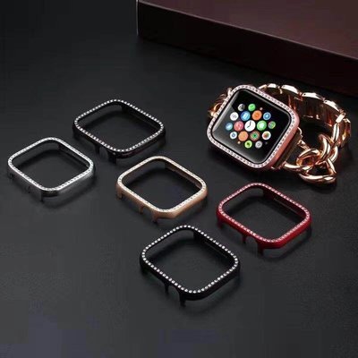 Apple Watch7代保護殼 鋁合金錶框 蘋果手錶保護套 4/5/6代金屬邊框41mm 45mm 40mm 鑲鑽錶殼