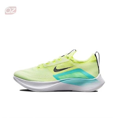 KK精選 （瑕）Nike Zoom Fly 4 低幫運動馬拉松跑步鞋 黃藍 CT2401-700