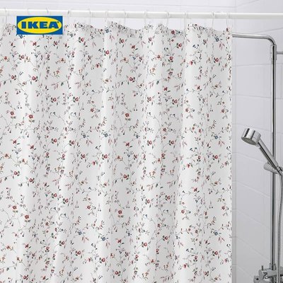 現貨 窗簾IKEA宜家LJUSOGA吉索加浴簾180x200厘米防水涂層碎花歐式簡約
