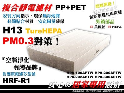 【HEPA】H13 空氣清淨機 原廠 型 濾心 濾芯 濾網 Honeywell HPA-100APTW 同 HRF-R1