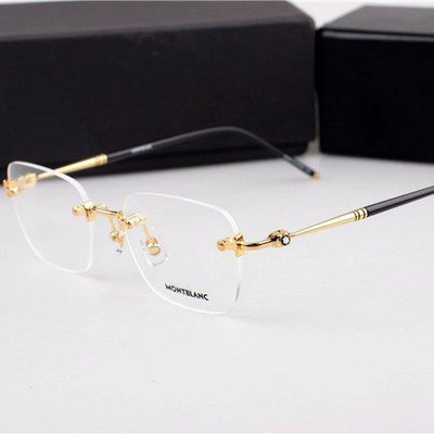 全館免運 #Montblanc 萬寶龍 新款金屬眼鏡框MB0130簡約無框男高端大氣時尚眼鏡架配鏡 可開發票