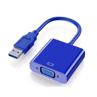 品名: 環保包裝USB轉VGA轉換器電腦接顯示器轉接線usb3.0 to vga(藍色) J-14261