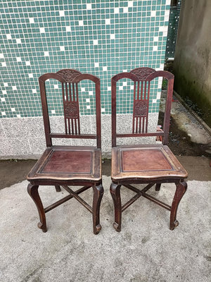 【二手】椅子一對的如圖包老的工藝好完美品相的 木雕 古玩 包老【雲洲古玩店】-2993