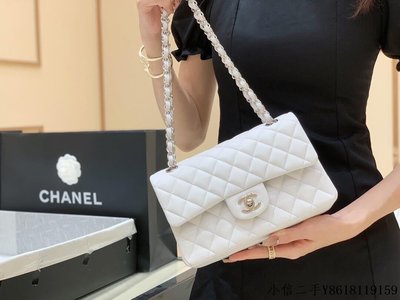 二手 Chanel CF23 Classic flap bag A01113白色羊皮