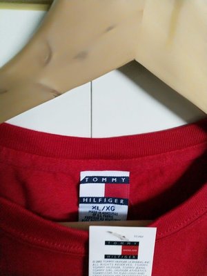 Tommy Hilfiger Red T-Shirts XL Men 全新正品TOMMY HILFIGER 男條紋短袖