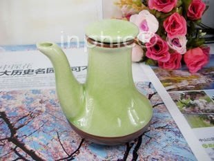 INPHIC-醬壺醋壺 日式和風 調料罐 綠色冰裂釉 無把醬醋壺 陶瓷醋瓶 3入