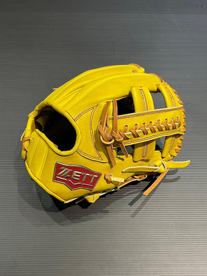 棒球世界全新ZETT36206系列硬式棒球專用野手用十字檔手套11.5吋特價黃色(BPGT-36206)