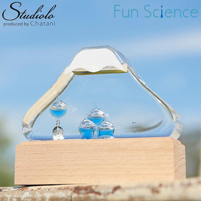 日本 Fun Science 富士山造型 玻璃浮球 溫度計 伽利略溫度計 裝飾 擺飾品