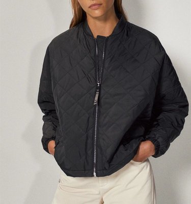 全新現貨 Massimo Dutti 西班牙D 女裝 秋冬新品 純色時尚簡約薄款棉服黑色飛行員夾克外套