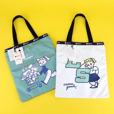 🌸歐夏蕾媽貓屋🌸osamu日本原田治聯名款卡通人物側背包提袋肩背包（綠色現貨）