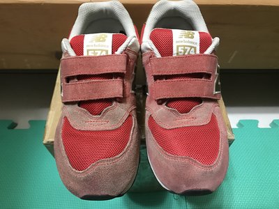 二手 new balance 中古鞋 574系列 運動童鞋 NB鞋 紅色 US 4號
