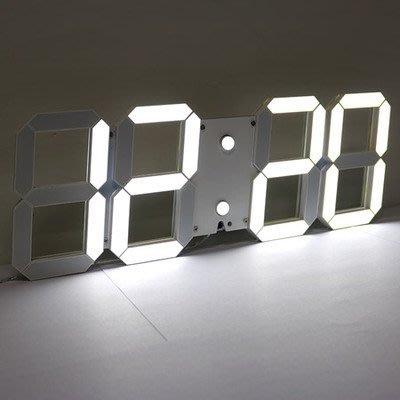 超大尺寸字體LED電子鐘掛鐘客廳 辦公室 商場 大螢幕立體數位時鐘（白燈版） 新台幣：1.868元