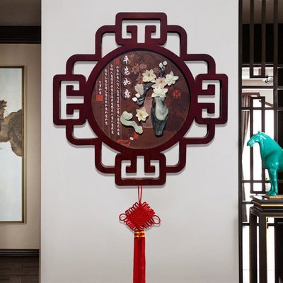 特賣-客廳裝飾畫中國風沙發背景墻新中式掛畫玉雕畫梅蘭竹菊墻畫浮雕畫